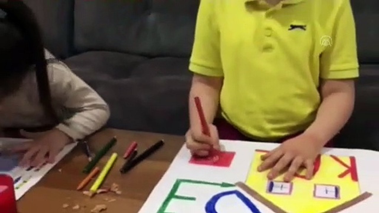 İlkokul öğrencilerinden 'evde kal' çağırısı - İSTANBUL