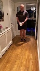 Guy Bangs Foot on Door While Juggling Toilet Paper Roll - Vi