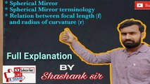 spherical mirror and it's terminology and relation b/w '' r