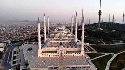 Miraç Kandili'nde Çamlıca Camii havadan görüntülendi