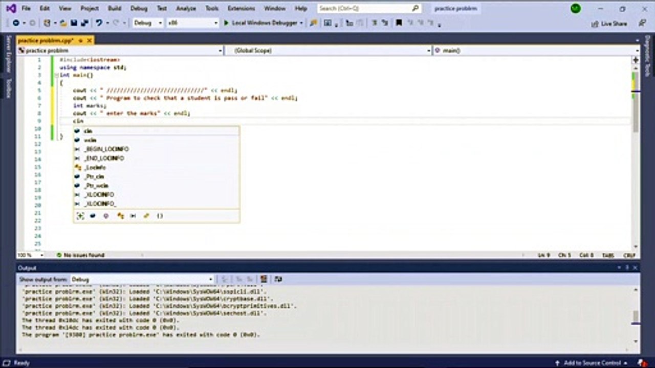 c++  | if else | program to check if a student is pass or fail