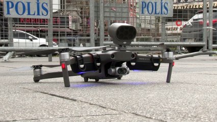 Polisten vatandaşlara drone ile 'Evde kalın' uyarısı