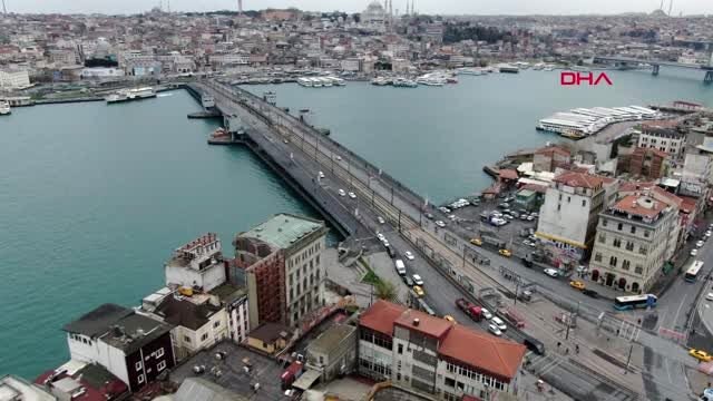 EMİNÖNÜ VE KARAKÖY MEYDANLARI HAVADAN GÖRÜNTÜLENDİ