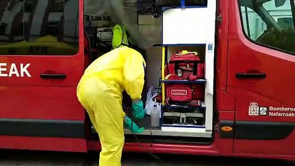 Así se desinfecta una ambulancia que ha trasladado a un positivo por coronavirus