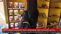 İZMİR Salgın nedeniyle dışarı çıkamayan yaşlı komşuları yerine alışveriş yapıyor