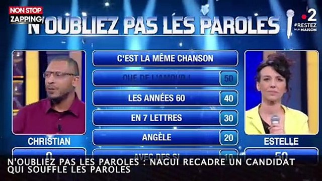 N'oubliez pas les paroles : Nagui recadre un candidat qui souffle les paroles (vidéo)