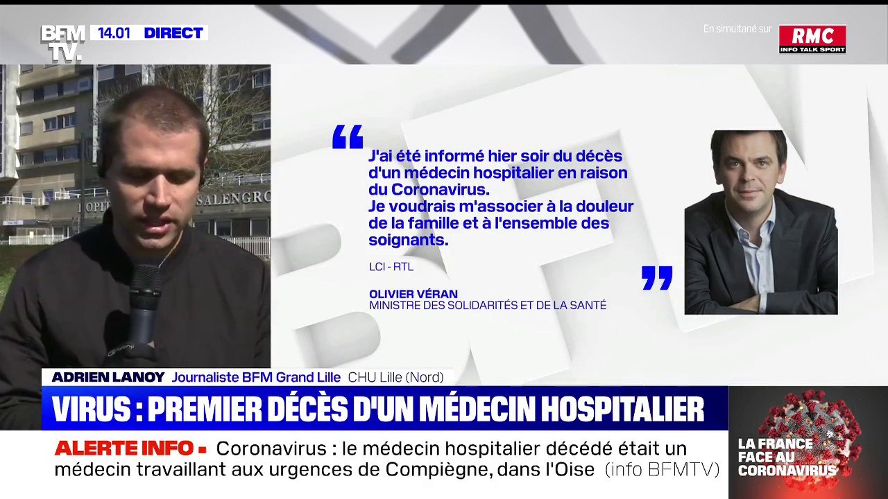 Virus: premier décès d'un médecin hospitalier, âgé de 68 ans