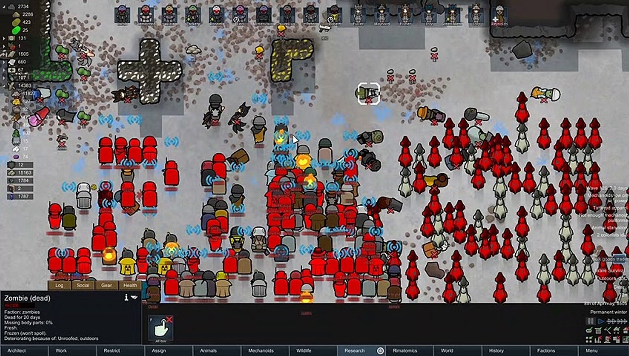 In to the White RimWorld Merciless Wave Survival - Episode 31-32 kinda