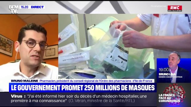 Pour Bruno Maleine (Ordre des pharmaciens d'Île-de-France), 250 millions de masques, ça ne suffit pas