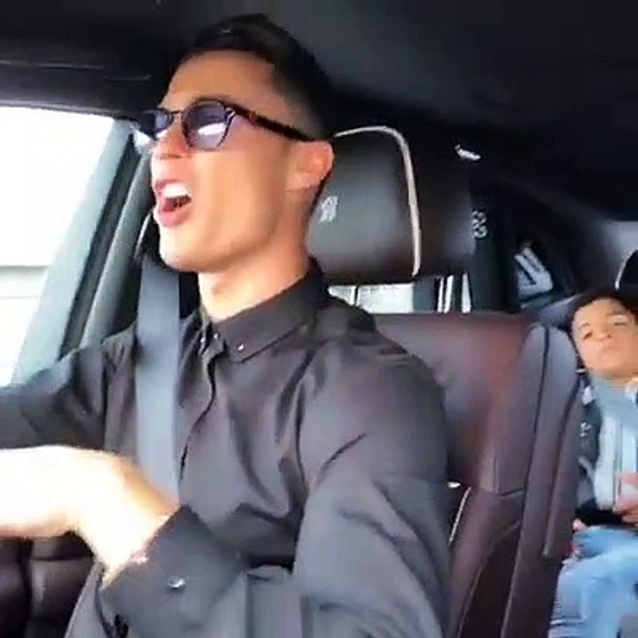 Cristiano Ronaldo listening to popular song