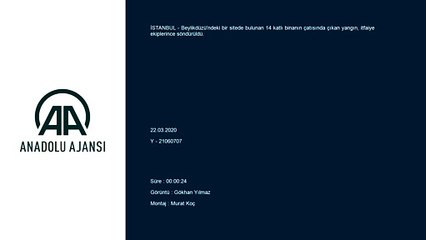 Beylikdüzü'nde 14 katlı apartmanın çatısında çıkan yangın söndürüldü - İSTANBUL