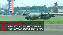 Detik-Detik Kedatangan Pesawat TNI Pengangkut Obat Corona dan Peralatan Medis di Jakarta