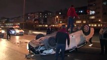 Bayramparaş'da Trafik Kazası; Otomobil Takla Atı, 1 Ağır, 4 Yaralı