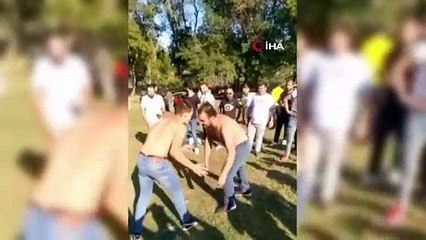 Evde kalın uyarısına uymayıp ormanda güreş tuttular