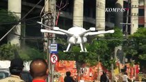 Unik : Surabaya Semprot Disinfektan Dengan Drone