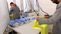 Üretimi durduran tekstil fabrikasında maske üretimine başlandı