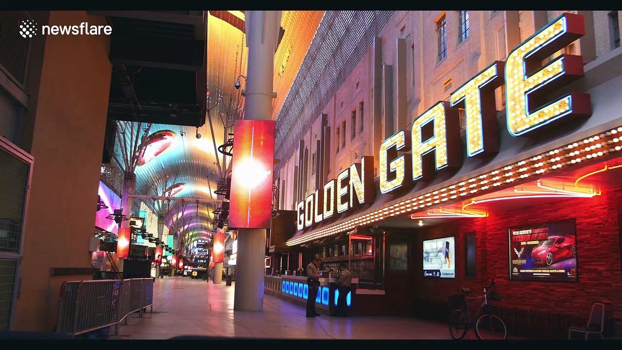 Las Vegas casinos deserted as city shuts down nonessential business
