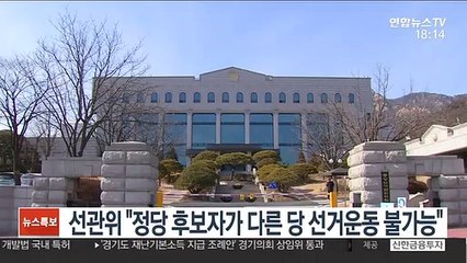 선관위 "정당 후보자가 다른 당 선거운동 불가능"