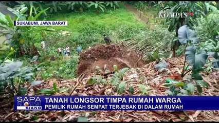 Longsor di Sukabumi, 2 Rumah Tertimbun Pohon Bambu Setinggi 10 Meter