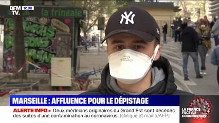 Coronavirus: une file d'attente s'allonge devant l'IHU de Marseille où les patients "fébriles" peuvent se faire dépister