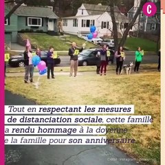 Cette vieille dame fête son anniversaire en confinement