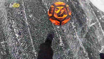 Freestyle Footballer Does This Soccer Trick Across a Siberian Lake for a World Record Attempt!