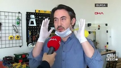 Koronavirüsten korunması için 'siper maske' yaptı