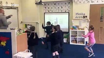 UK primary school students and teachers join in during virtual PE lessons