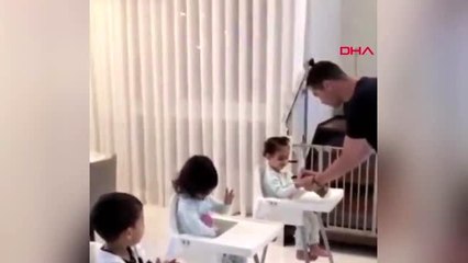 SPOR Ünlü futbolcu Ronaldo'dan çocuklarına dezenfekte