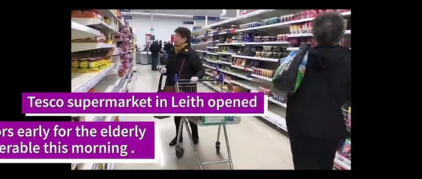 Coronavirus - Elderly and vulnerable shoppers shopping hour at Tesco in Leith, Scotland