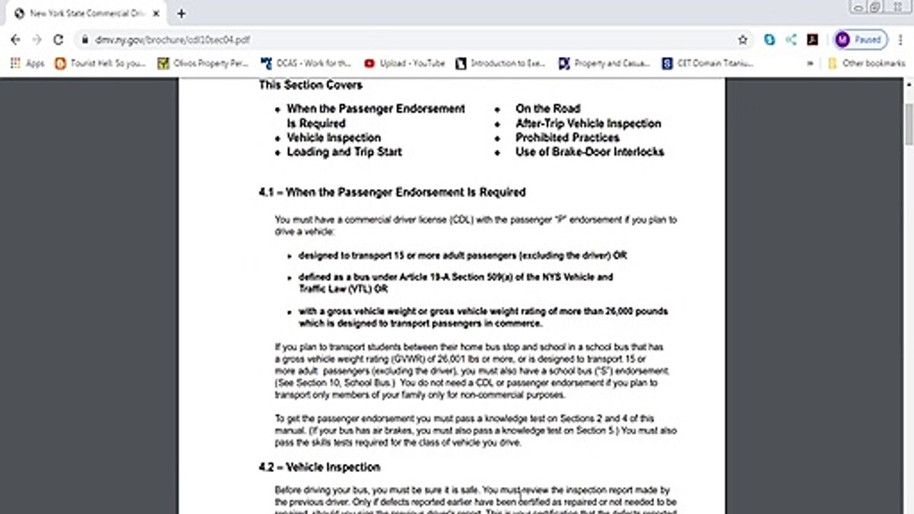 Commercial driving license exam part 3
