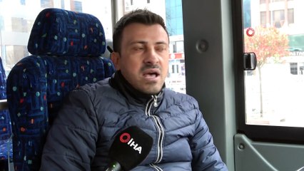Yaşlı kadın yasağa rağmen otobüse binmek için dakikalarca direndi