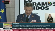 Covid-19:autoridad militar pide a españoles seguir medidas preventivas