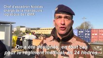 A Mulhouse, l'hôpital militaire de campagne se met en place