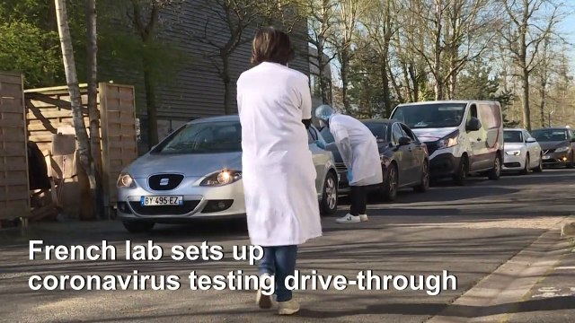 French laboratory sets up coronavirus testing drive-thru