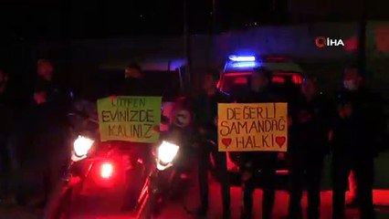 Emniyetten sağlıkçılara 'alkışlı ve sirenli' destek