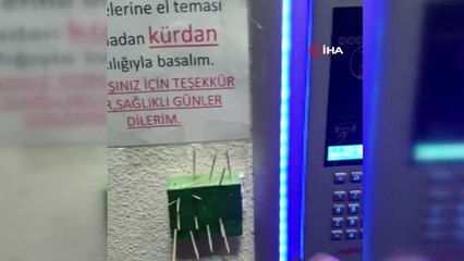 Apartman yöneticisinden korona virüse karşı 'kürdanlı' tedbir