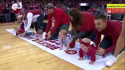 Funny Baby Race || Funny Baby Crawling Race || Babies Compete @ 2019 Baby Crawl Race | New Orleans Pelicans || Wisconsin Basketball Halftime Baby Race