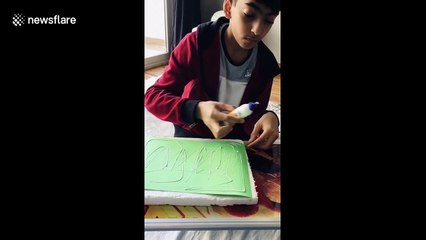 Child in India sets up matchstick board so people can use elevator without risking coronavirus contact