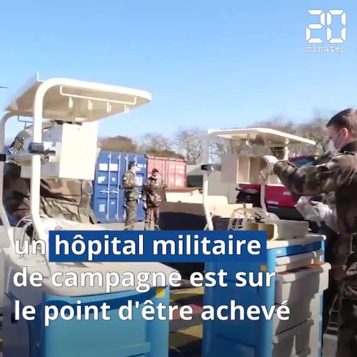 Coronavirus: Un hôpital militaire de campagne sur le parking de l'hôpital de Mulhouse
