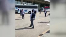 ANKARA AŞTİ çalışanları, boşalan terminalde futbol oynadı