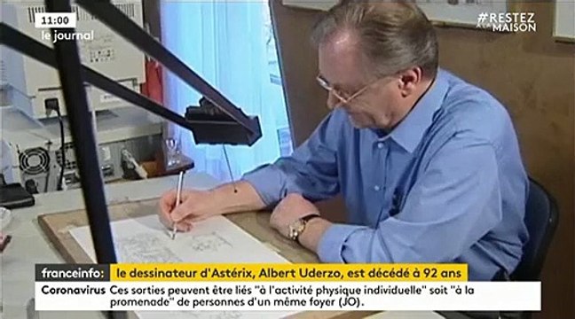 Albert Uderzo, le dessinateur d'Astérix, est décédé à l'âge de 92 ans d'une crise cardiaque sans lien avec le coronavirus , annonce sa famille