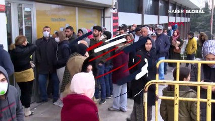 PTT önünde mesafe ihlalli sıra tartışması