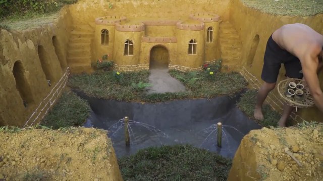 Dig To Build Underground House For Dog And Fish Pond Around House Puppy With Ancient Skills