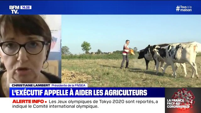 Christiane Lambert, présidente de la FNSEA appelle à aller aider les agriculteurs