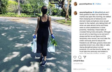 Gwyneth Paltrow urges people not to 'abuse freedom' amid coronavirus pandemic