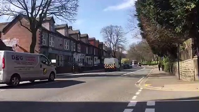 Empty streets in Sheffield as lockdown begins
