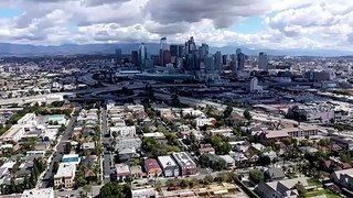 Los Angeles traffic disturbed by coronavirus lockdown in United States