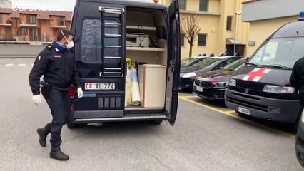 شاهد:الشرطة الإيطالية تجمع عبوات الأوكسيجين من ضحايا كوفيد 19 لتنقذ المصابين الجدد