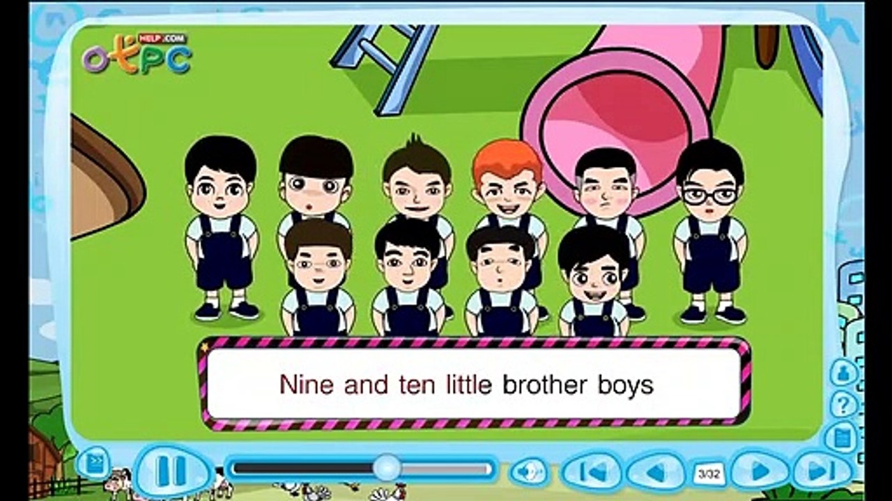 เพลงสอนนับเลขภาษาอังกฤษ 1-10 เพลง Ten little brother boys